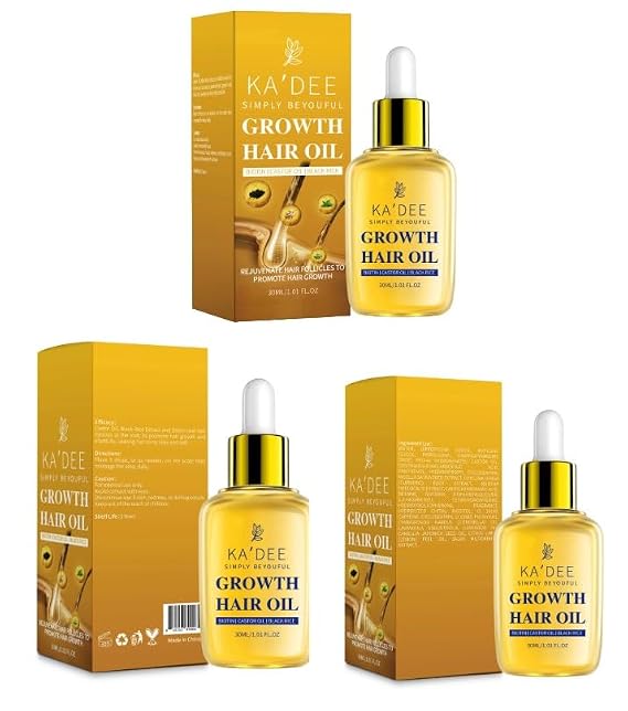 KA'DEE Growth Hair Oil, 2.01 fl oz, Natural Hair Growth Treatment