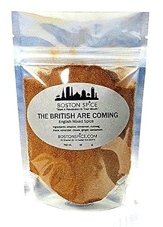 Boston Spice The British Are Coming English Mixed Spice Pudding Apple Pumpkin Pie Seasoning Blend For Baking Cakes Donuts Pastry Desserts Coffee Hot Chocolate 1/2 Cup Spice wt. 2.0oz/57g