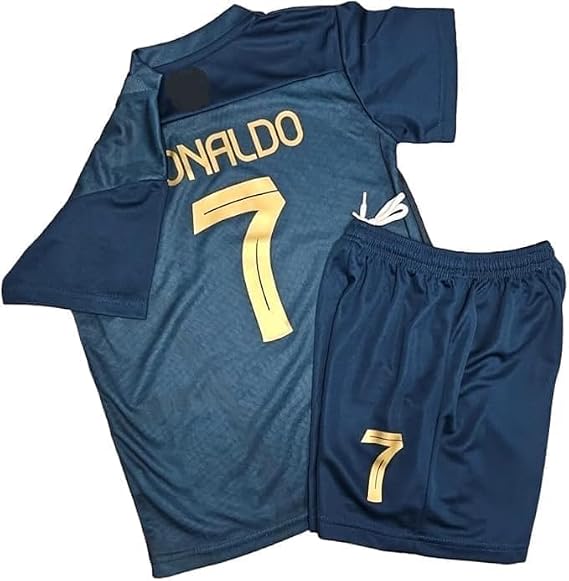 #7 Home Away 2026 Kids Soccer Jersey Shirts Shorts Football Futbol Uniform Set Youth Sizes (US, Age, 11 Years, 12 Years, Blue)