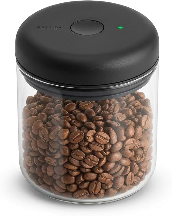 Fellow Atmos Electric Vacuum Canister & Storage Container - Airtight Coffee & Food Storage Containers - Coffee Containers - (Clear Glass, 0.7 Liter)