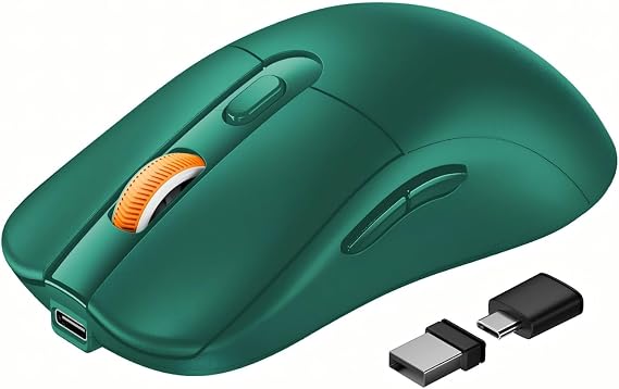 ProtoArc EM15 USB C Mouse, Tri-Mode Bluetooth Mice for Laptop, Green