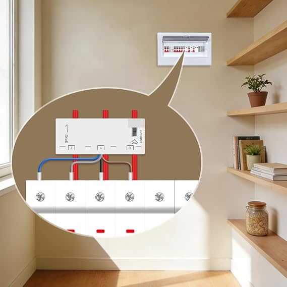 Zigbee 3.0 3-Phase 63A Smart Energy Meter,1s Real-time Data Transmission in HA,±1% High Precision Bi-Directional Power Monitor,Compatible with Homey and Home Assistant via Zigbee2MQTT/ZHA