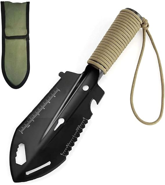 Portable Survival Shovel for Outdoor Camping Hiking, Multitool 7-in-1 Military Shovel