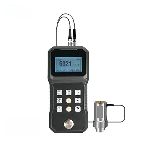 Digital Ultrasonic Thickness Gauge Steel Cast Iron Tester Width Meter For Equipment Testing With Auto Calibration(10mm Standard Probe)