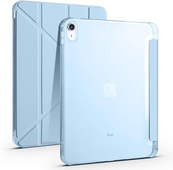Fogy iPad (A16) 11inch 2025 Compatible Case Triangle Tri Folding Pen Split Stand Case A3355 blue