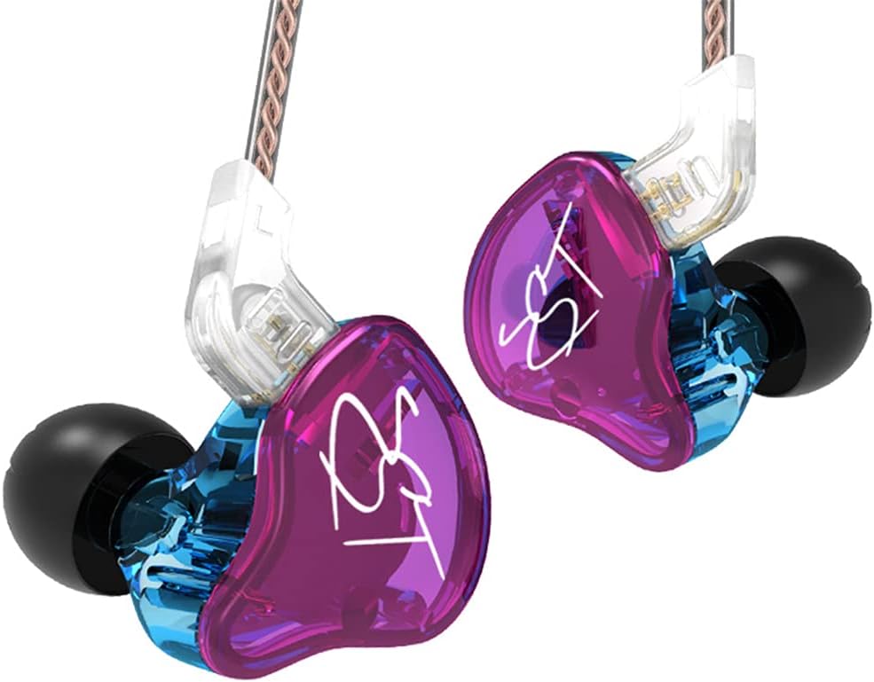 KZ ZST X in Ear Earphone 1BA 1DD Dual Driver Wired Earbuds Headphone HiFi Ergonomic Gaming Earbuds with 2 Pin Detachable Cable for Singer Audiophile DJ