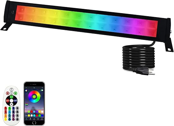 50W RGB Wall Washer Light, RGB Light bar, Warm 3000K & 16 Million Colors&Timing& Music Sync, with Remote & APP Control, for Commercial Lighting, Birthday Party, Garden Lighting, Wall Display