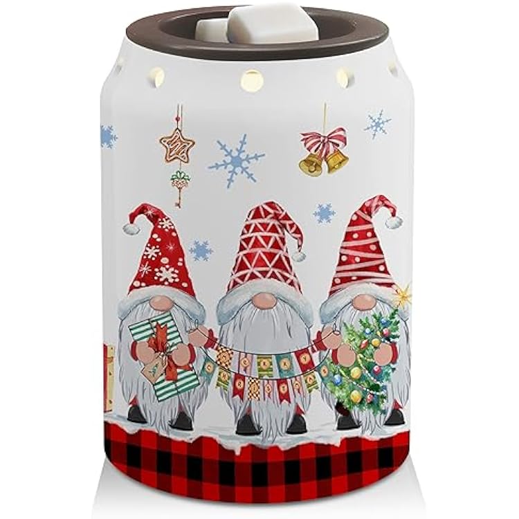 Pinata Christmas Decorations for Home, Gnomes Christmas Wax Warmer, Ceramic Wax Melt Warmer for Oil Candle, Xmas Decor for Living Room Kitchen Bathroom, Unique Women Relaxing Gifts