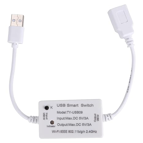 Tuya USB Smart Switch - WiFi Controller for USB Appliances, Compatible with