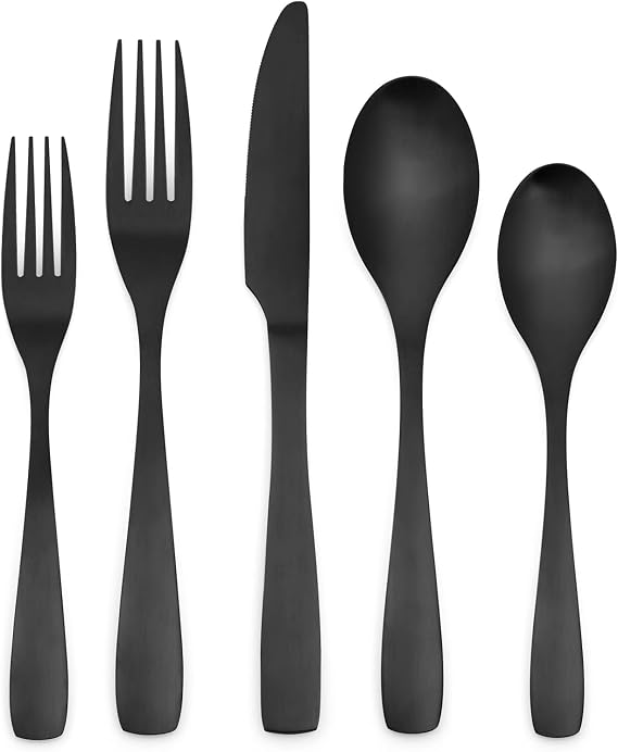 Matte Gold Silverware Flatware Cutlery Set 20 Piece, Dishwasher Safe, Luxury, Stainless Steel