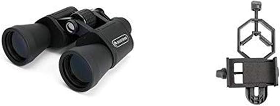 Celestron UpClose G2 10x50 Porro Binocular, 71256 with Basic Smartphone Adapter 1.25"