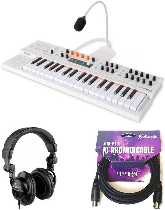 Arturia MiniFreak Vocoder 6-Voice Spontaneous Algorithmic Synthesizer Gooseneck Bundle with Polsen HPC-A30 Closed-Back Studio Monitor Headphones, Kellards MID-P10T Pro MIDI to MIDI Cable 10 Feet