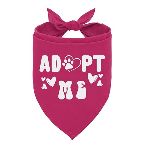 Adopt me Bandanas for Dogs, Deep Pink Dog Bandana, Pet Dog Scarf Accessories, Pet Dog Triangle Scarf, Funny Cute Dog Bandana, Dog Bandana for Small Medium Large Dogs, Gift for Dog Lover E51