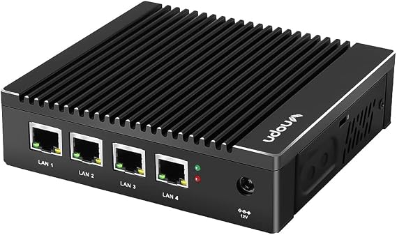 Fanless Micro Firewall Appliance Intel J3710 Quad Core, 4xIntel 2.5GbE i226 LAN Ports, DDR3 mSATA SSD AES NI Network Gateway Soft Router Test with pf-Sense/opn-Sense(8GB 240GB)