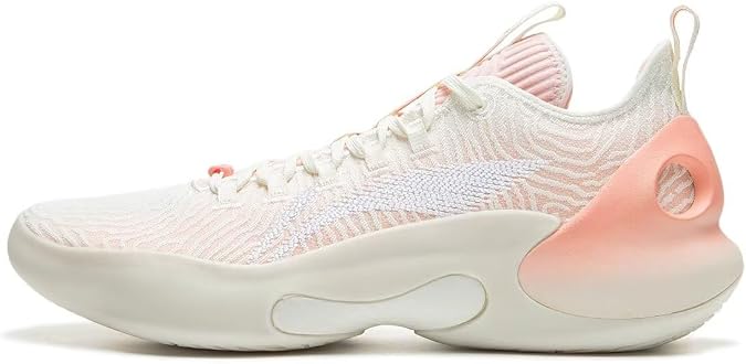 LI-NING YUSHUAI Ultra Low Men Basketball Shoes Lightweight High-Rebound Anti-Slip Professional Sneakers Milk White/Pink Icing US 7