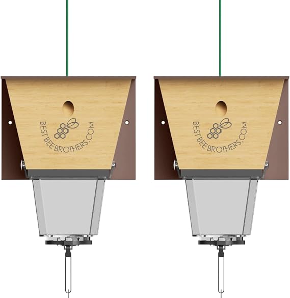 Ultimate Pro Outdoor Carpenter Bee Trap by Best Bee Brothers, Brown 2-Pack