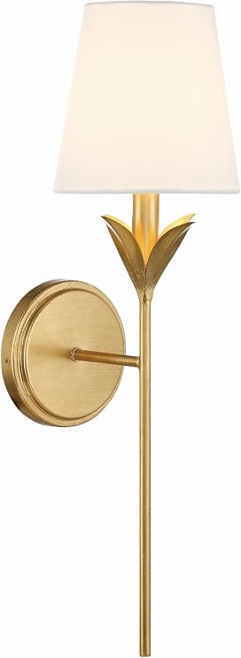 Crystorama Broche 1 Light Antique Gold Sconce