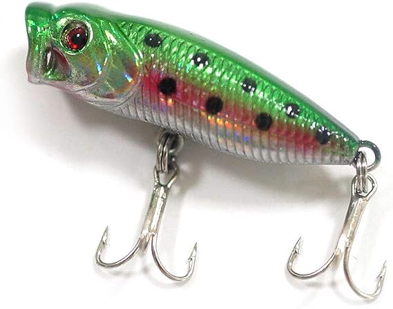 n/c SEASKY Fishing Plug Lures Micro Popper Topwater Trout Attack in Freshwater (Green)