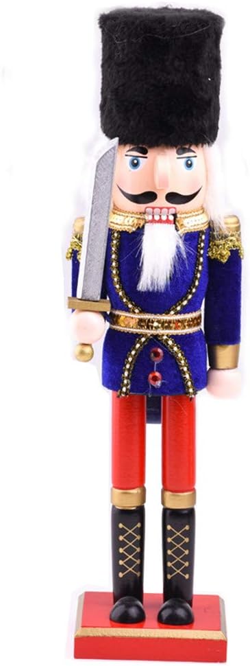 Wooden Nutcracker Holiday Wood King Walnut Soldiers for Christmas Home Ornament 15 inch Tall (Guard with Sword)