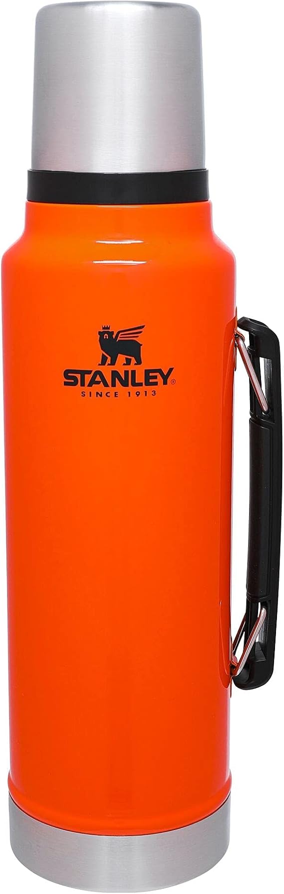 Stanley Classic Legendary Vacuum Bottle 1.5 Quart | Wide Mouth with Leak Proof Cup Lid | Keeps Drinks Hot or Cold | Packable for Travel | Insulated Stainless Steel Thermal Bottle | BPA Free | Blaze Orange