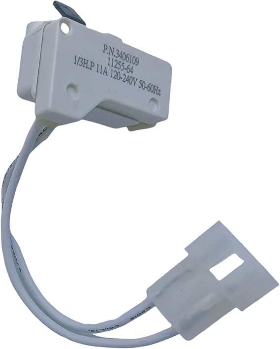 3406109 Dryer Door Switch Fits Whirlpool Kenmore Sears Maytag Dryer Replace WP3406107 AP6008561 3405101 3406100 3406101 3406109 PS11741701 3406107 3405100