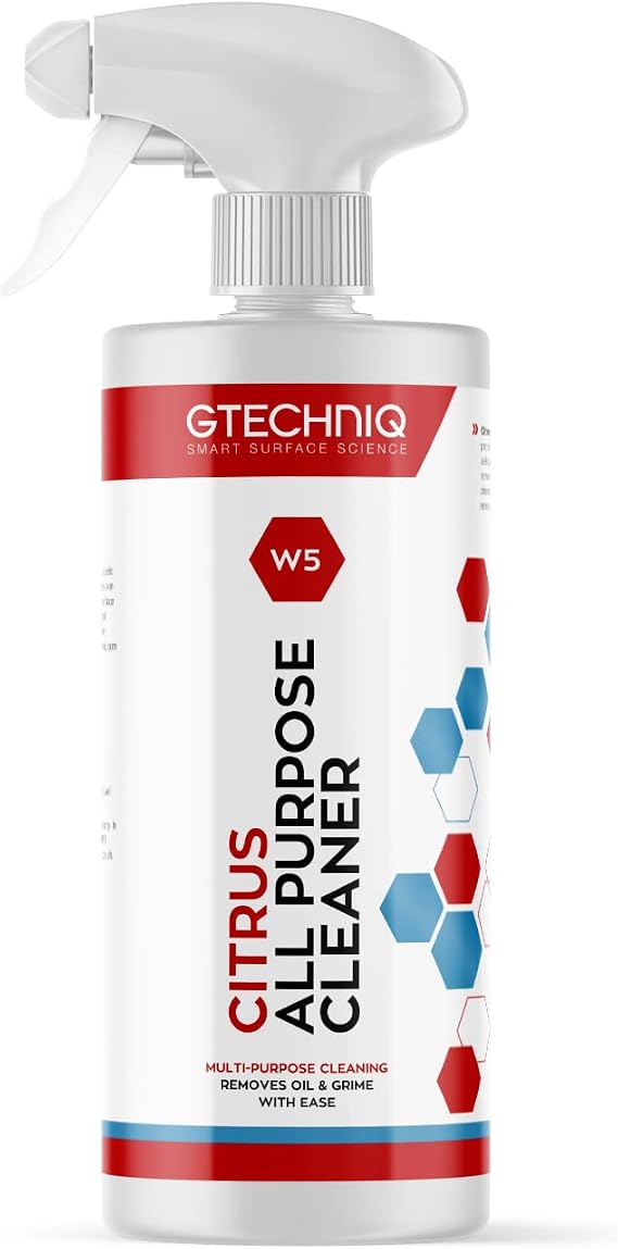 Gtechniq W5 Citrus All Purpose Cleaner for Cars, 17 fl oz | Car Degreaser Spray Removes Grease and Stains, Easy to Apply and Long-Lasting Results