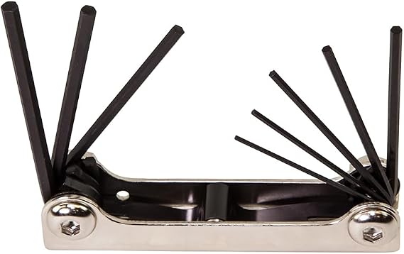 Klein Tools 70581 Hex Key Set, 8-Key Folding Set, Sizes 1/20 to 5/32-Inch SAE
