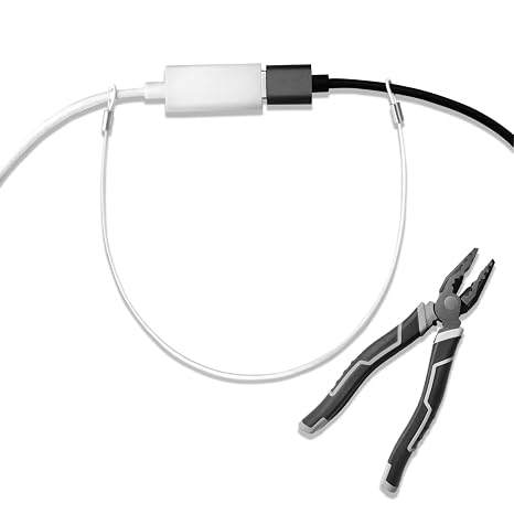 Cable Tethers 20 Pack with Crimping Tool (12 Inches, White Color), Adjustable Security Cable Look, Universal DIY Adapter Tethering Ties Kit for Computer Cord, Pre-Assembled, Tamper-Resistant