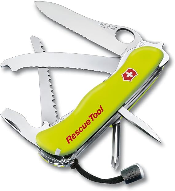 Victorinox RescueTool One Hand Knife (170 g, 12.2 cm, 34.5 MM, 21 mm, Yellow, Stainless Steel)