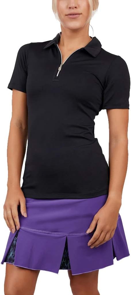 SOFIBELLA Golf Colors Womens Short Sleeve Golf Polo - Black/XS