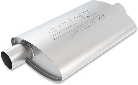 BORLA 40357 ProXS Universal Performance Muffler 2.25" Offset Inlet / 2.25" Center Outlet 4" x 9.5" Oval x 14" Long body 19" Overall Length Reversible Design T-304 Stainless Steel