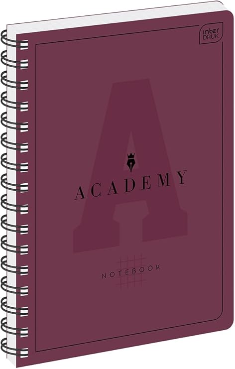 Interdruk ACADEMY - B5 (17 x 22 cm) Squared Notebook - Plastic Cover and 3 Tabbed Dividers - Wirebound - 200 pages - 90 gsm Premium Quality Super Smooth Paper - Rounded Corners