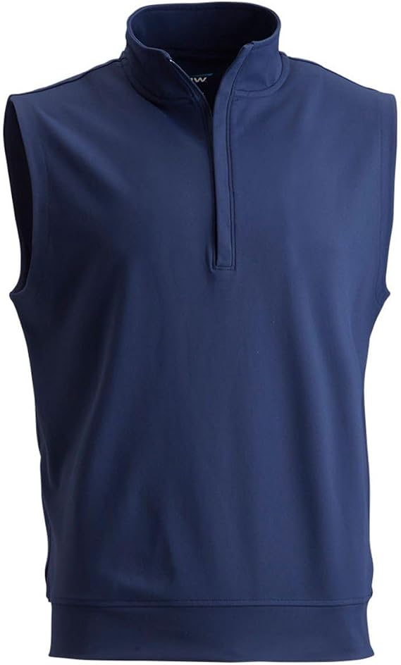 TGW Mens Solid Midweight 1/4 Zip Golf Vest for Golfing