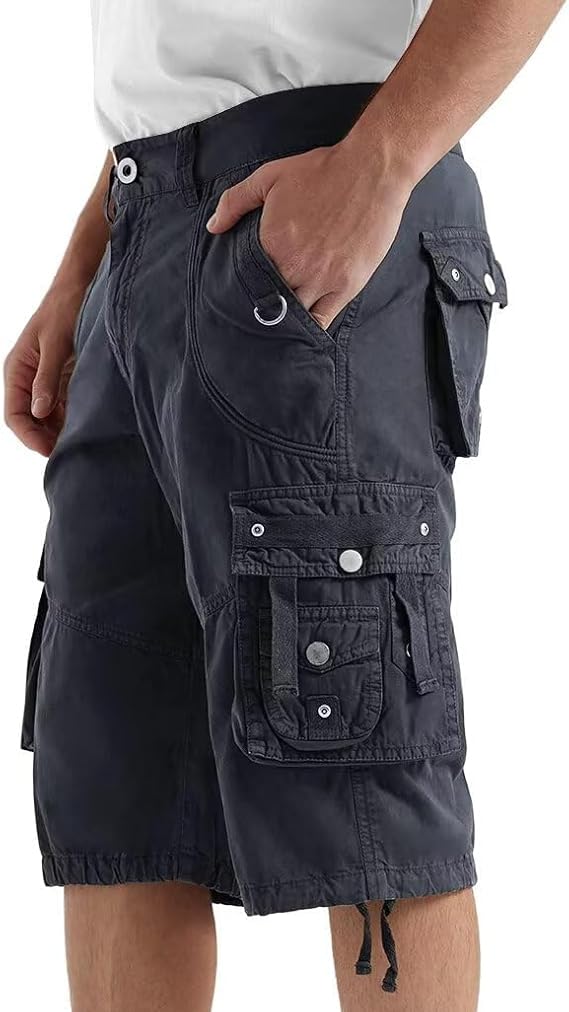 Cargo Shorts for Men Casual 3/4 Capri Pants with Pockets 44 Dark Grey