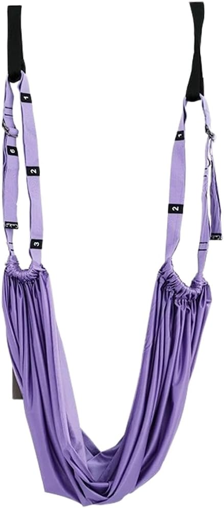 Yoga Sling Designed For Safe Inversion Stretching And Aerial Poses Using Standard Door Frame Without Permanent Installation Requirements(Purple)
