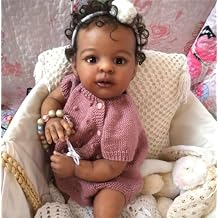 Anano Reborn Baby Dolls Black Girl Jaylan - Full Body Vinyl 19 Inch African American Realistic Newborn Baby Doll Toddler Open Eyes with Beautiful Hair for Kids Ages 3+