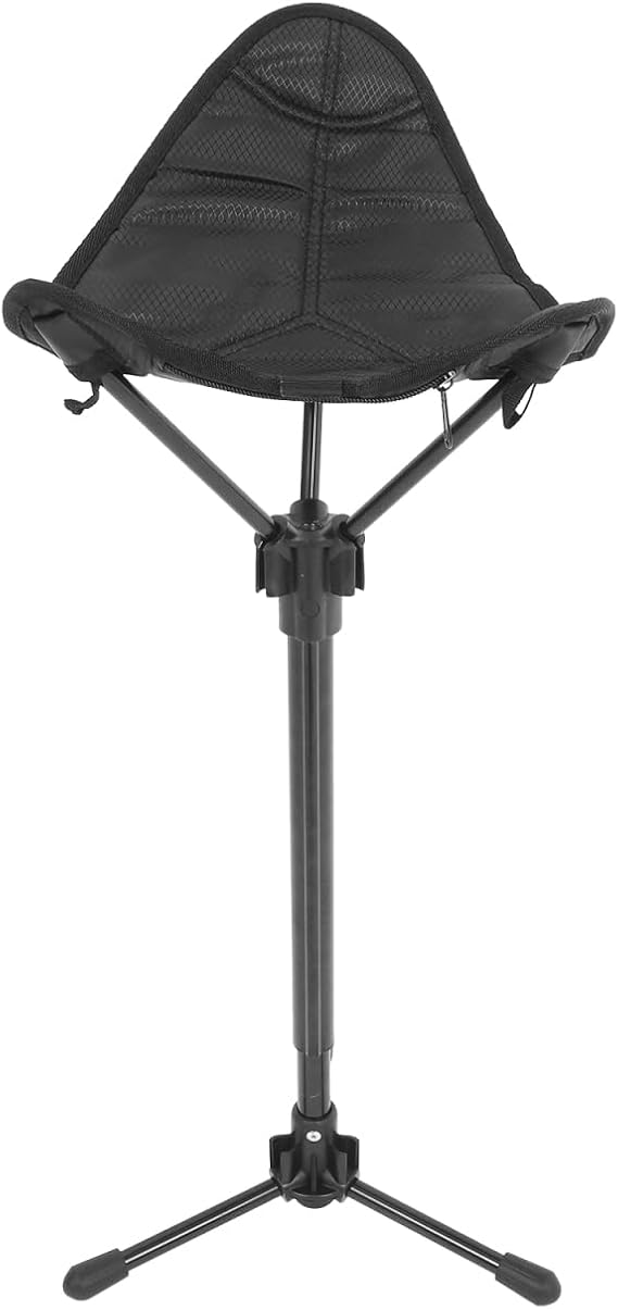Abaodam Portable Telescoping Folding Stool for Outdoor Adventures Adjustable Height Camping Chair Stable and Comfortable Fishing and Gardening Stool Collapsible Design for Hiking Picnics and Travel