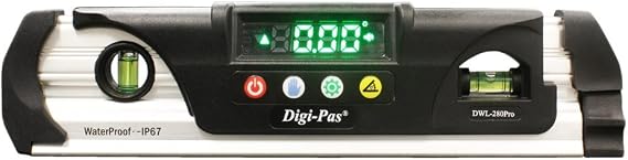 Digi-Pas DWL280PRO Waterproof IP67 Torpedo Digital Level Protractor