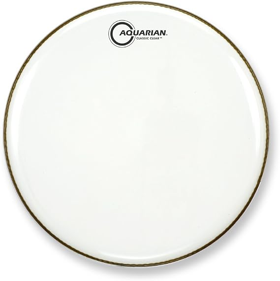 Aquarian Drumheads CC8WH Classic Clear 8-inch Tom Tom Drum Head, gloss white