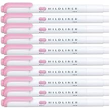 ZEBRA MILDLINER Highlighter pen markers, Mild Pink (WKT7-MP) x10