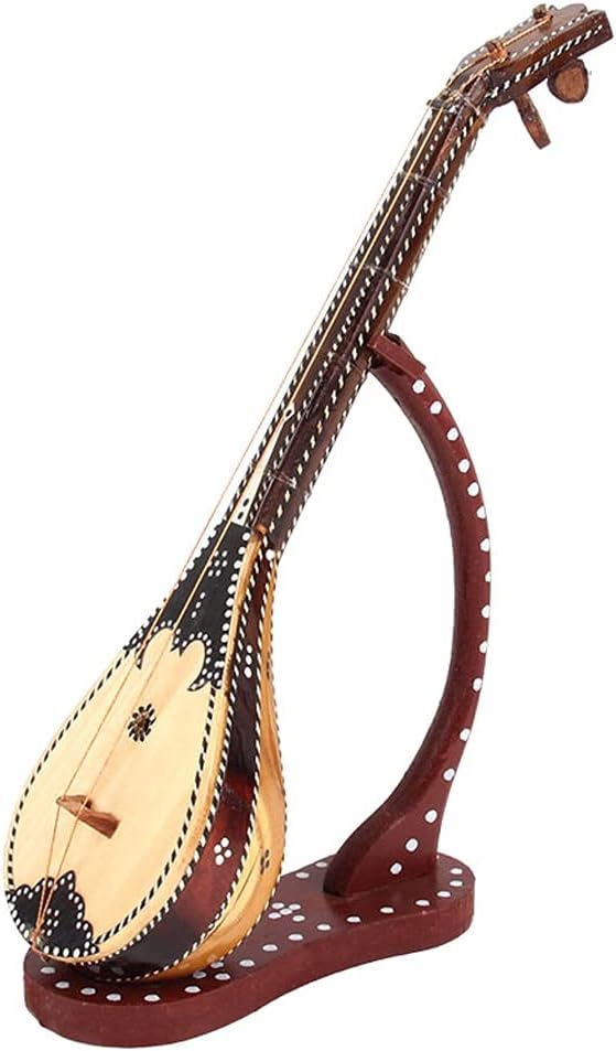 DWQ Handmade Solid Wood Dombra Musical Instrument Desktop Decorations, Small Musical Instrument Ornaments, Souvenirs/Gifts Desktop Craft Decoration
