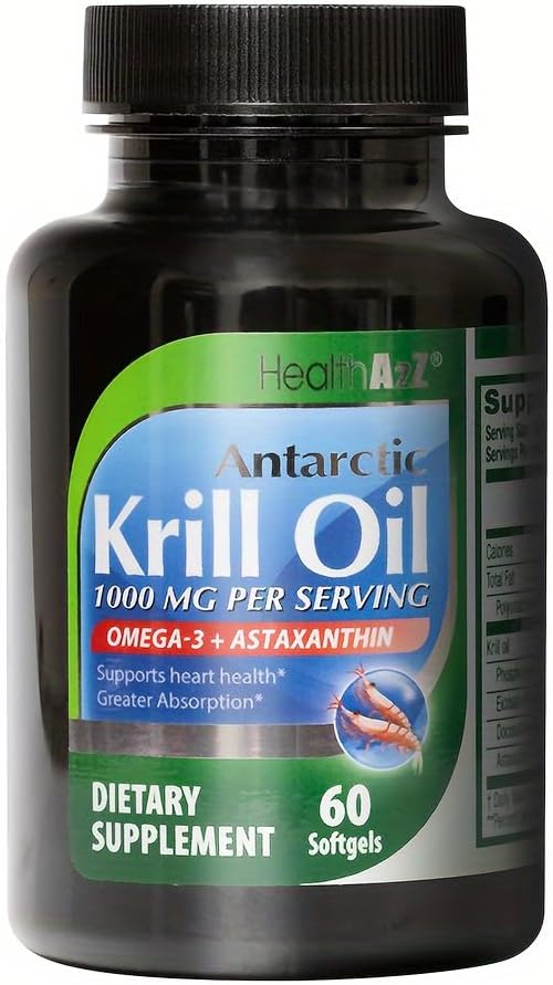 Antarctic Krill Oil, 1000mg per Serving, 60 softgels