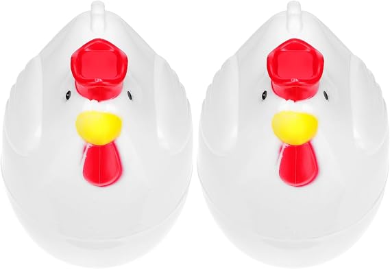 2pcs Chick Shaped Egg Poacher Cups for Microwave Healthy Cooking Eggs Steamed Container for Kitchen and Prepare Breakfast