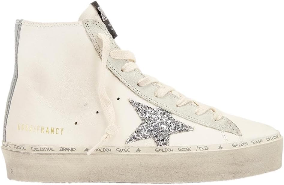 Golden Goose Women's Hi Francy Nappa and Suede Upper Glitter Star Leather List
