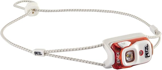 Petzl Bindi Headlamp - Ultra-Compact Rechargeable 200 Lumens - Orange
