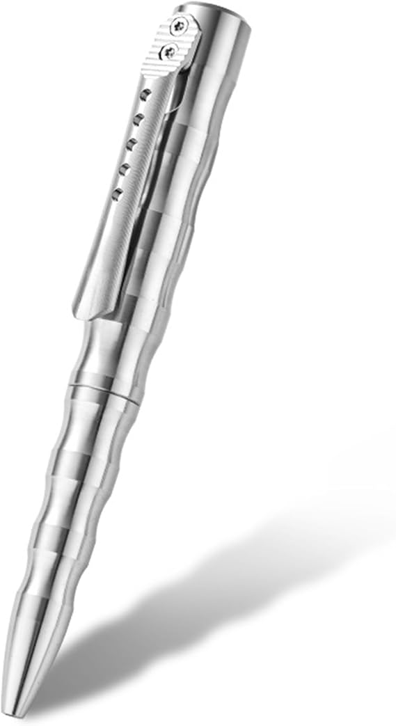 Hamans Titanium Bolt Action Pen 4.4'' Ballpoint Ink Pen with Pocket Clip Refillable Writing Pen for Outdoor, Working, Writing