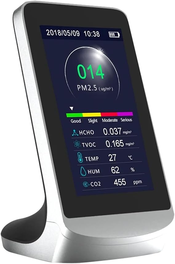 DM72B Indoor Multifunctional Air Quality Monitor High Sensitivity TVOC Gas CO2 Sensor Tester With LCD Screen Real-Time Dates