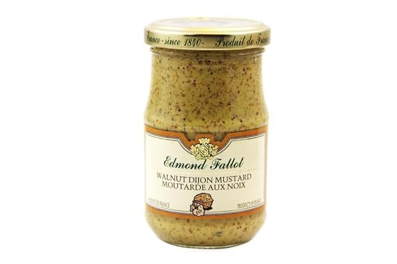 Fallot Walnut Mustard - Dijon Mustard with Nuts 7 oz Jar