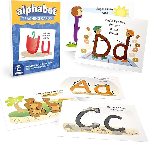 Alphabet Teaching Cards Multisensory Early Literacy Flash Cards for Classroom & Home Reading Instruction | ESL, ELL & Diverse Learners