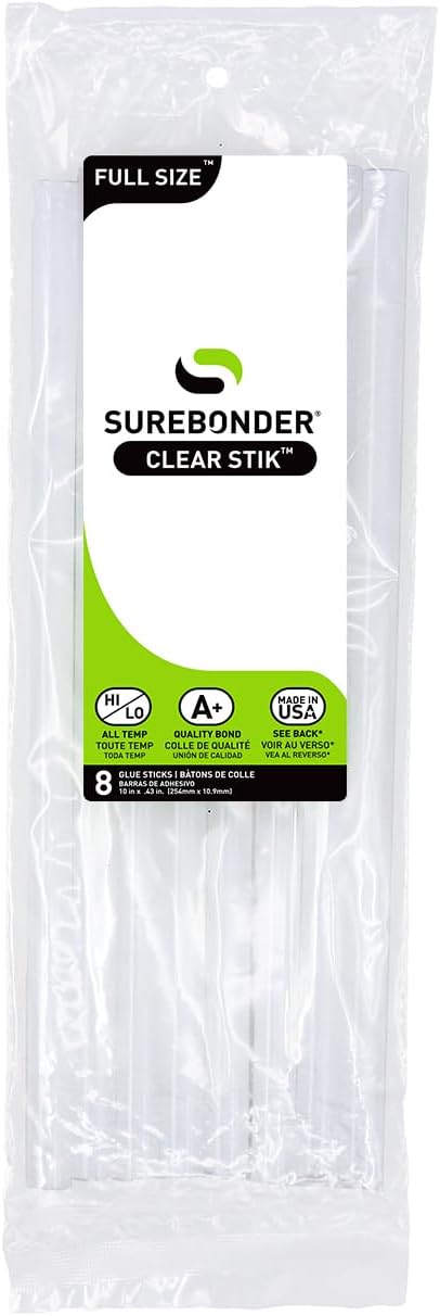 Surebonder DT-8 10" All Purpose Glue Sticks (8 Pack), Multicolor